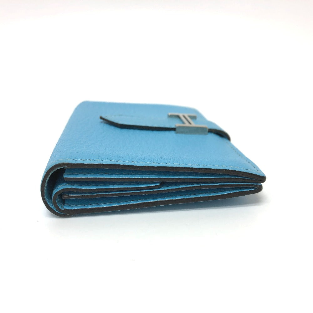 HERMES Card Case Shave Luco Romandel blue bearn mini compact Women