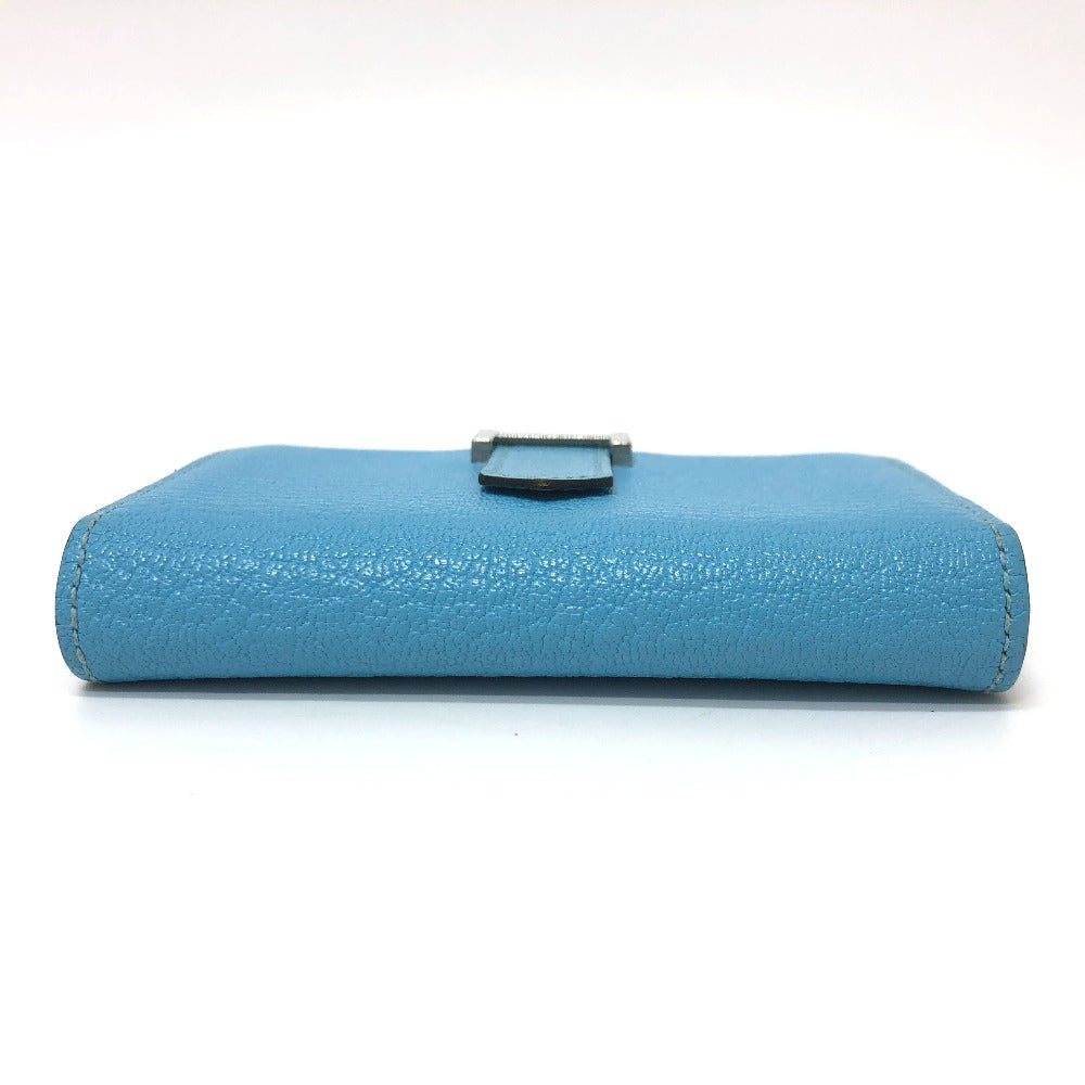 HERMES Card Case Shave Luco Romandel blue bearn mini compact Women