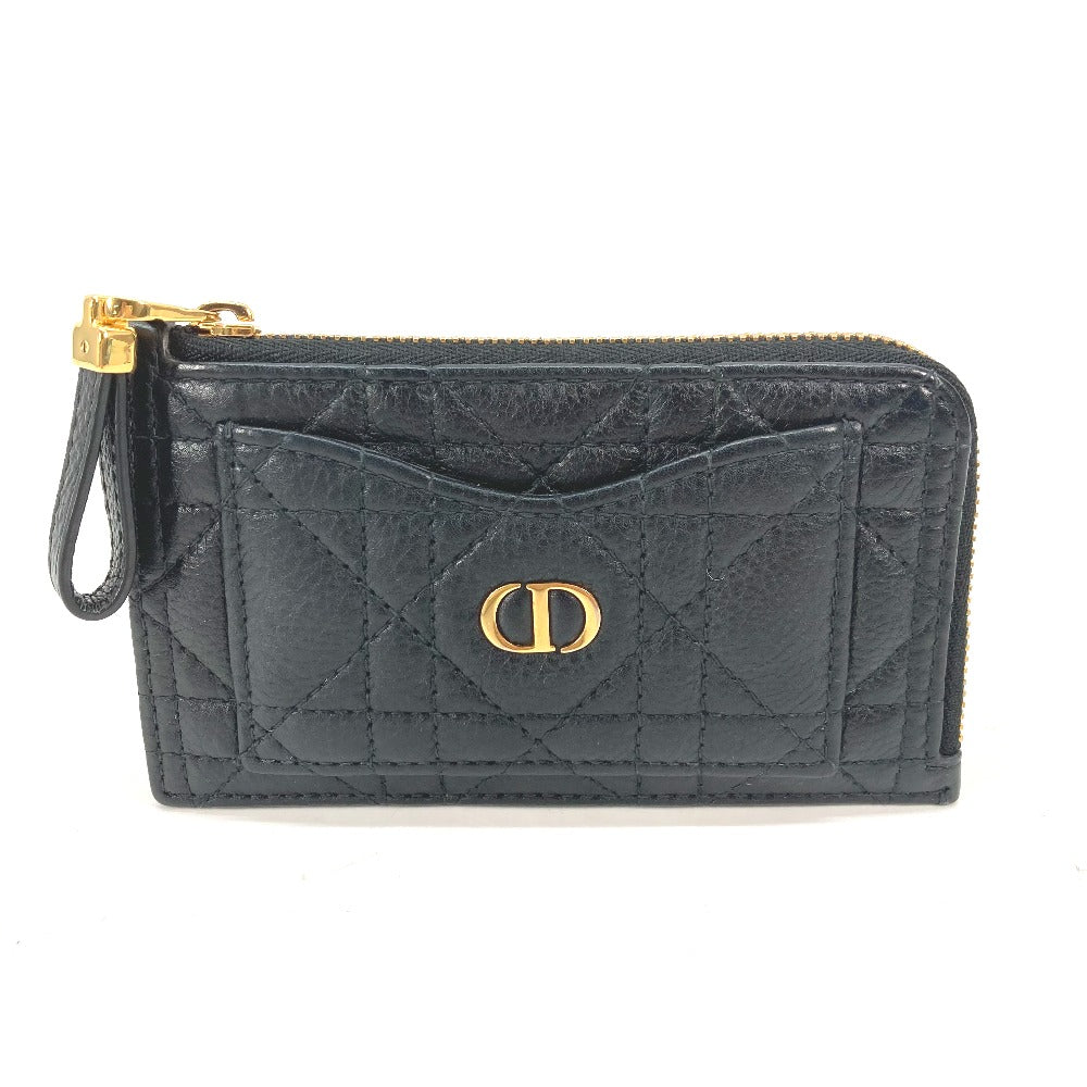 Dior Coin case S5131UWHC_M900 leather black Caro Canage Dior Caro Cosmos zip card holder Women