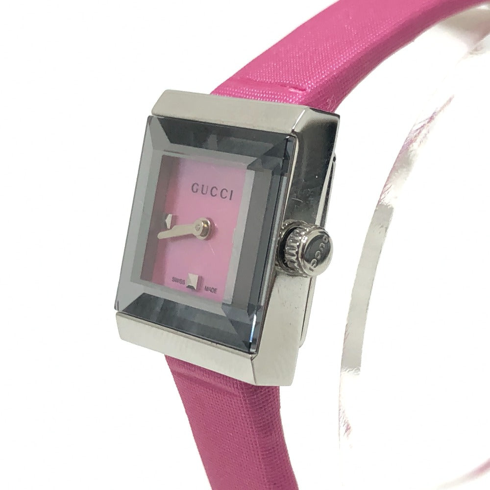 GUCCI Watches Quartz 128.5 Stainless Steel , Leather Silver G frame pink dial