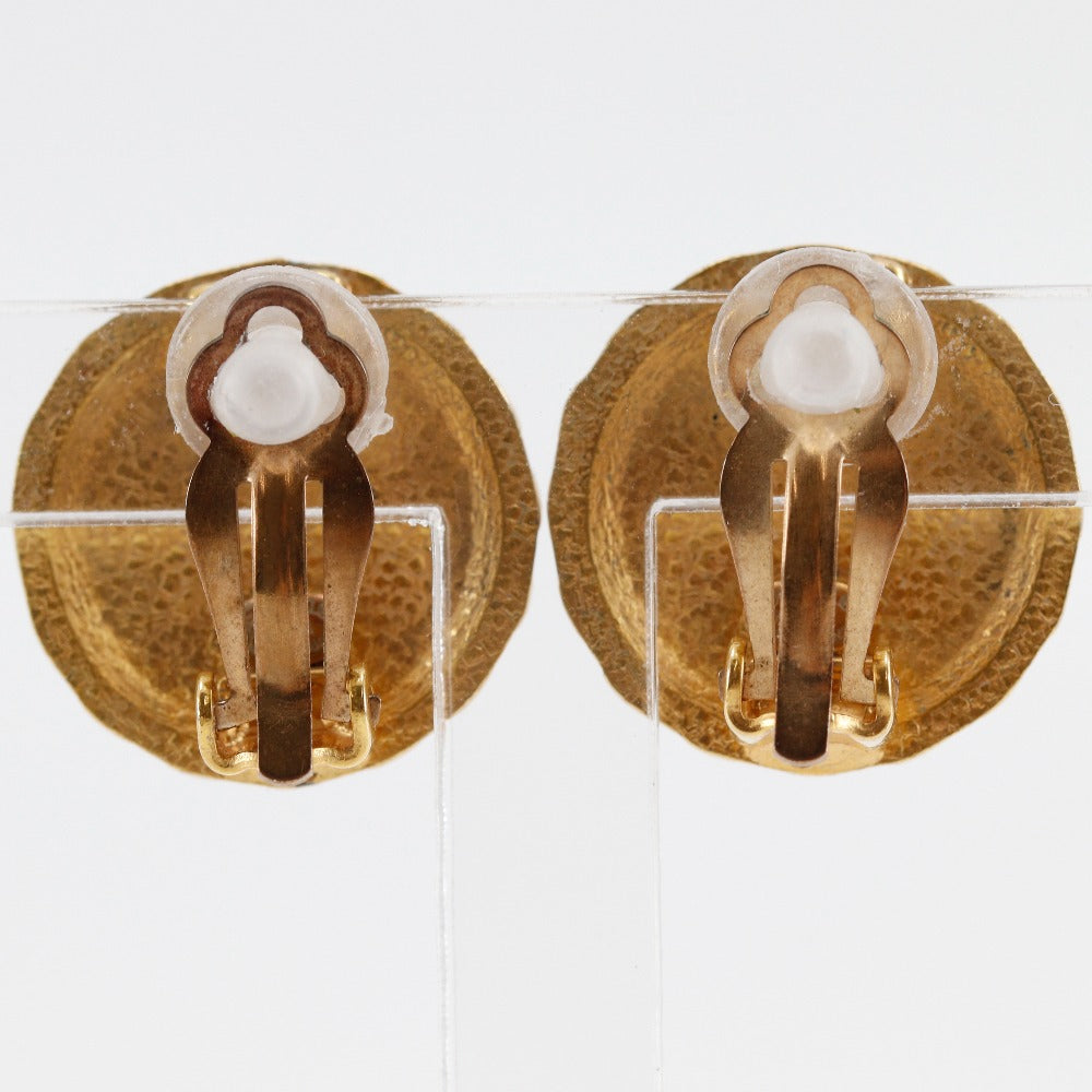 CHANEL Earring Plated Gold gold Flower motif Women