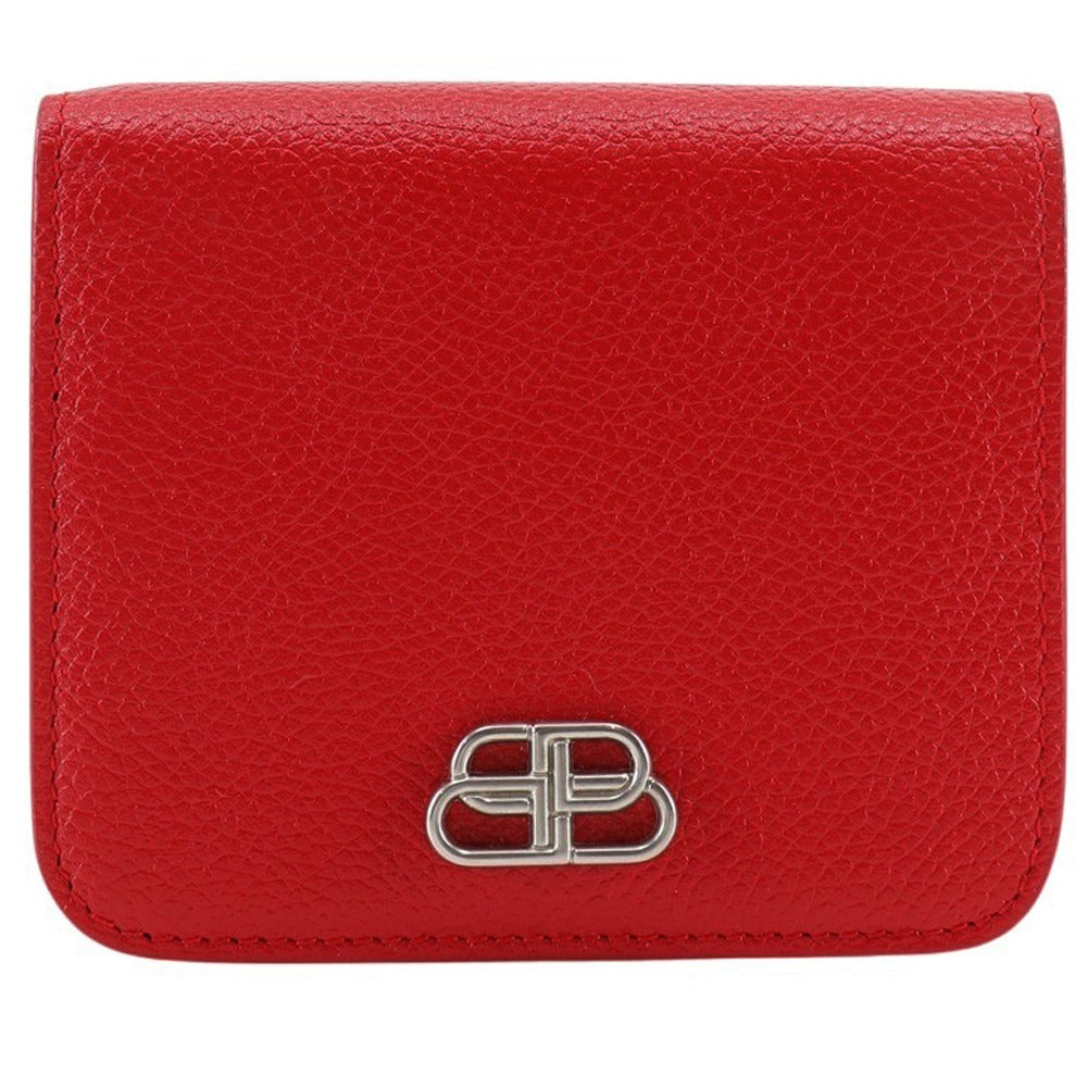 BALENCIAGA Bifold Wallet 601474 leather Red BB logo Women