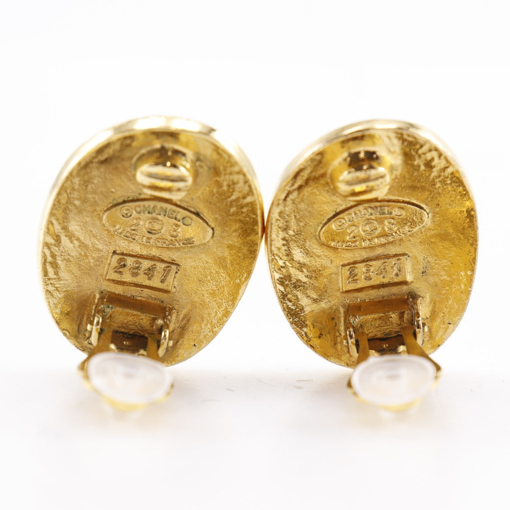 CHANEL Earring Plated Gold gold vintage COCO Mark Women
