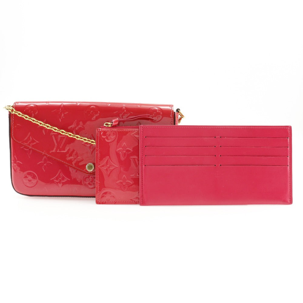 LOUIS VUITTON Shoulder Bag M61787 Monogram Vernis pink Chain wallet Pochette wallet Felice Women