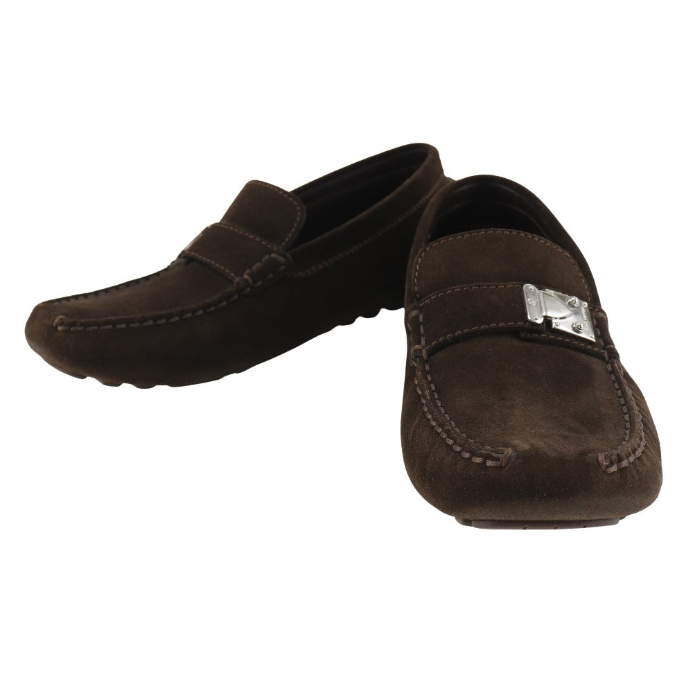 LOUIS VUITTON loafers Suede Brown Driving shoes unisex(Unisex) 6