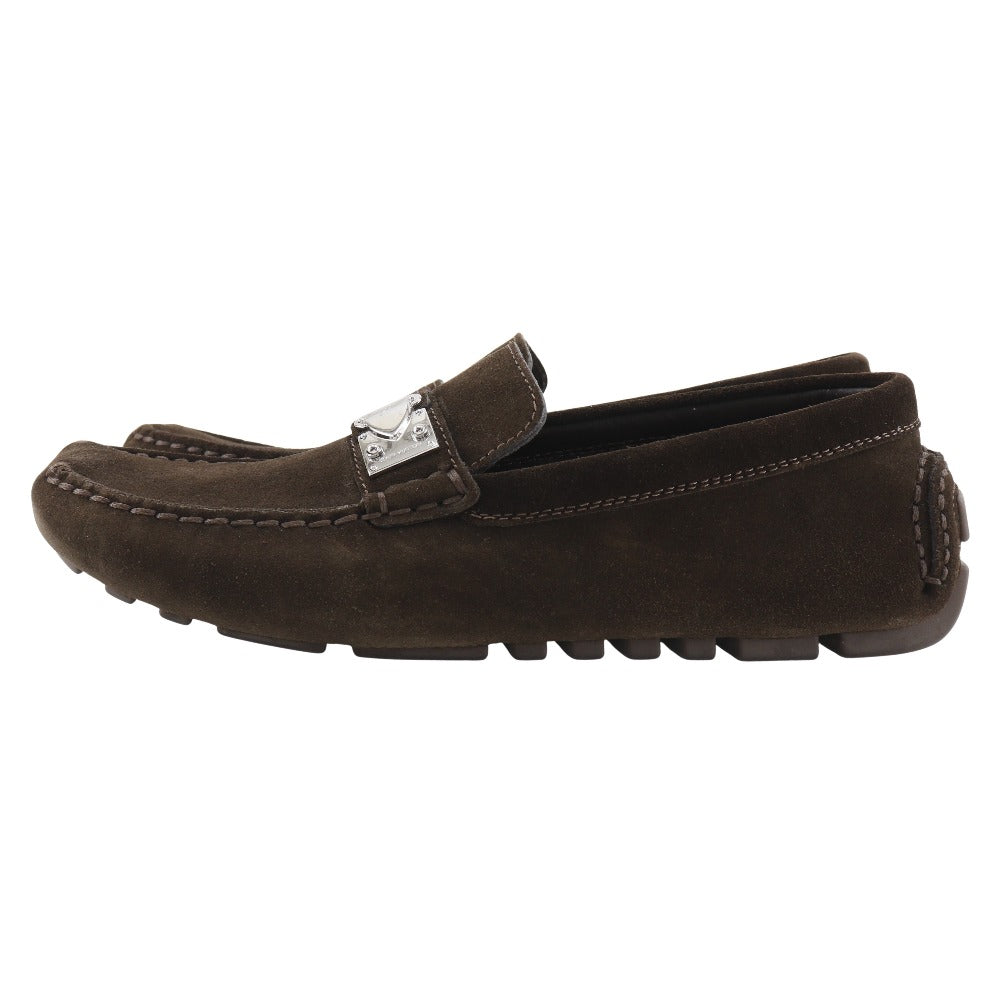 LOUIS VUITTON loafers Suede Brown Driving shoes unisex(Unisex) 6