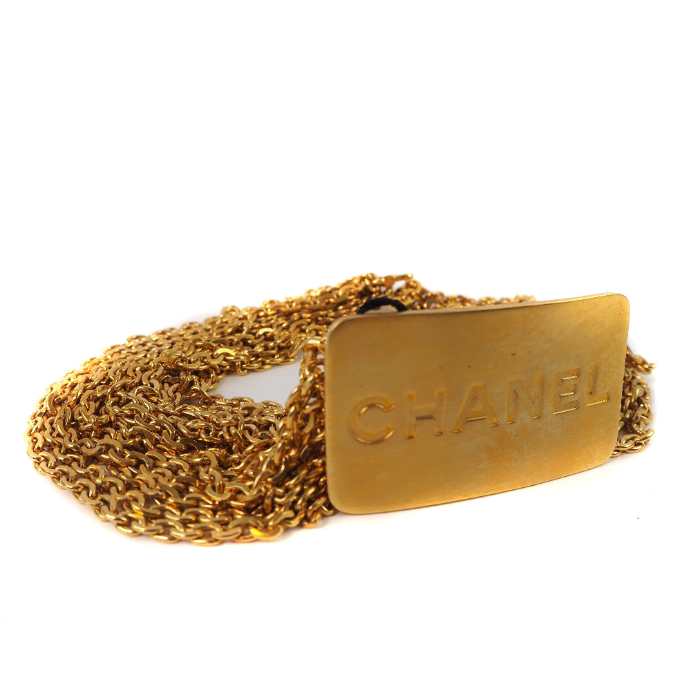 CHANEL belt A07689 Plated Gold gold With logo Chain Women 70