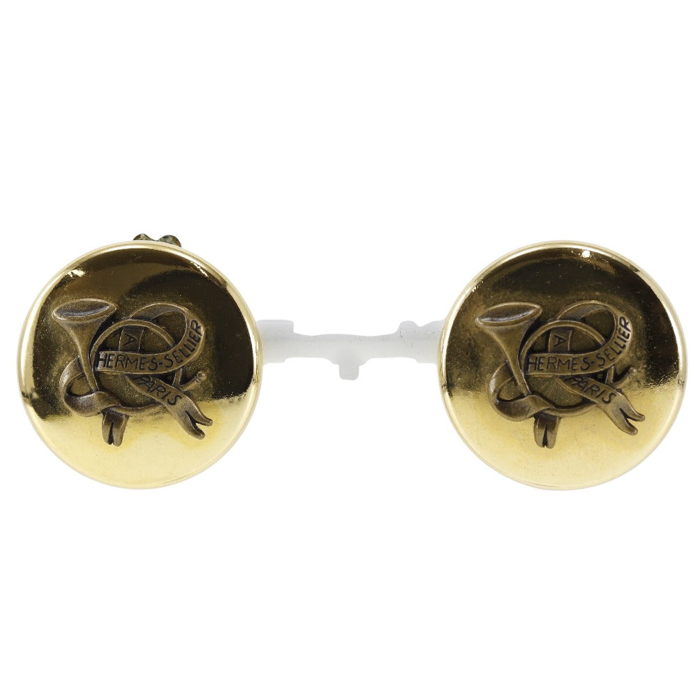 HERMES Earring Plated Gold gold Horn