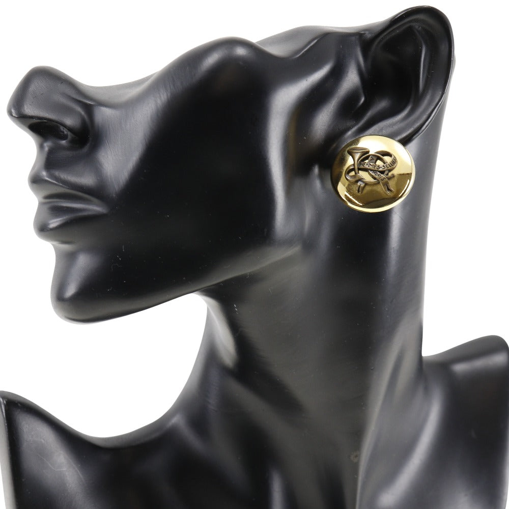 HERMES Earring Plated Gold gold Horn