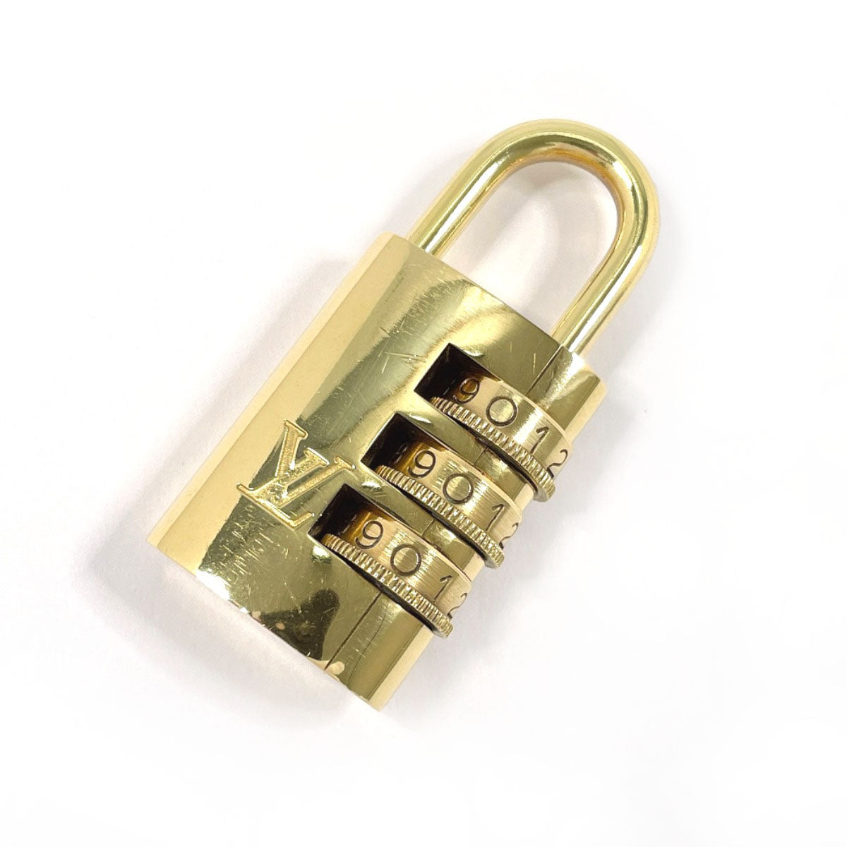 LOUIS VUITTON Cadena brass gold padlock Dial padlock