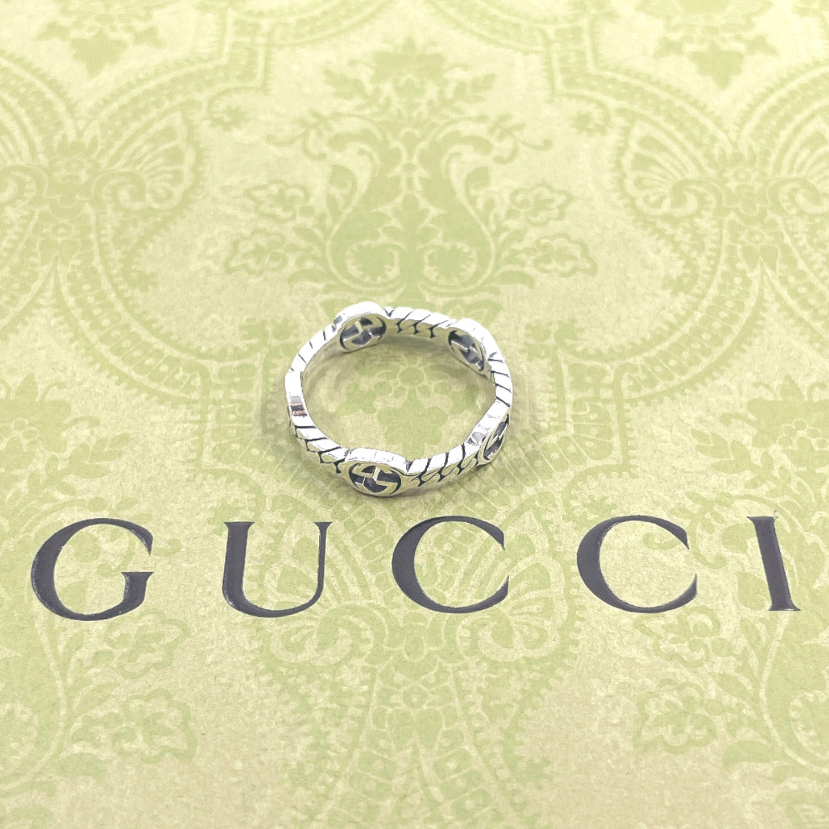 GUCCI Ring Silver925 Silver Interlocking G
