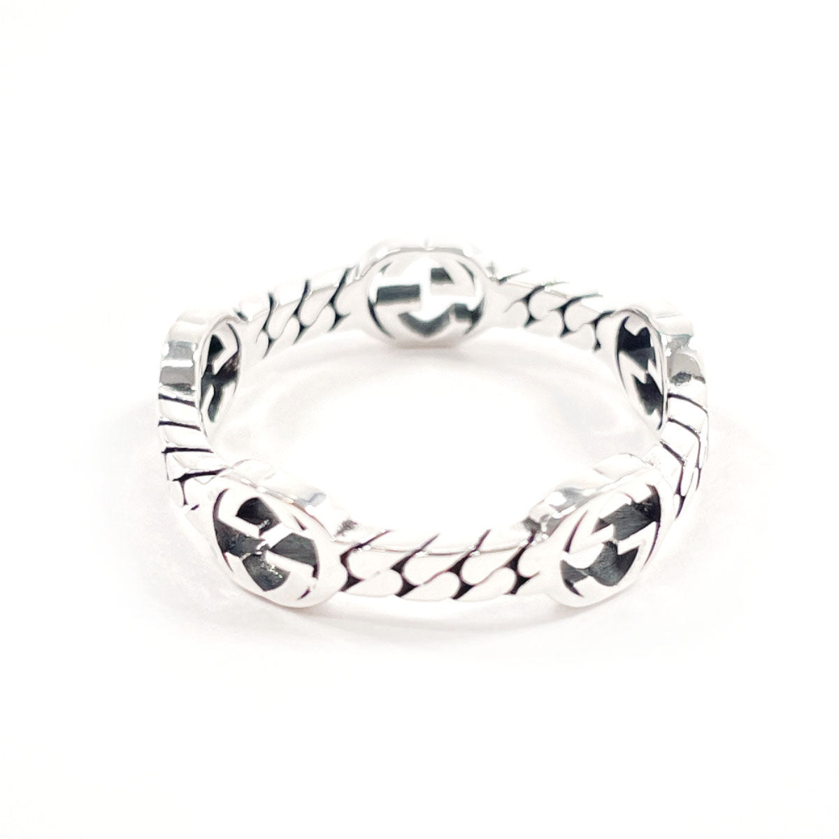 GUCCI Ring Silver925 Silver Interlocking G