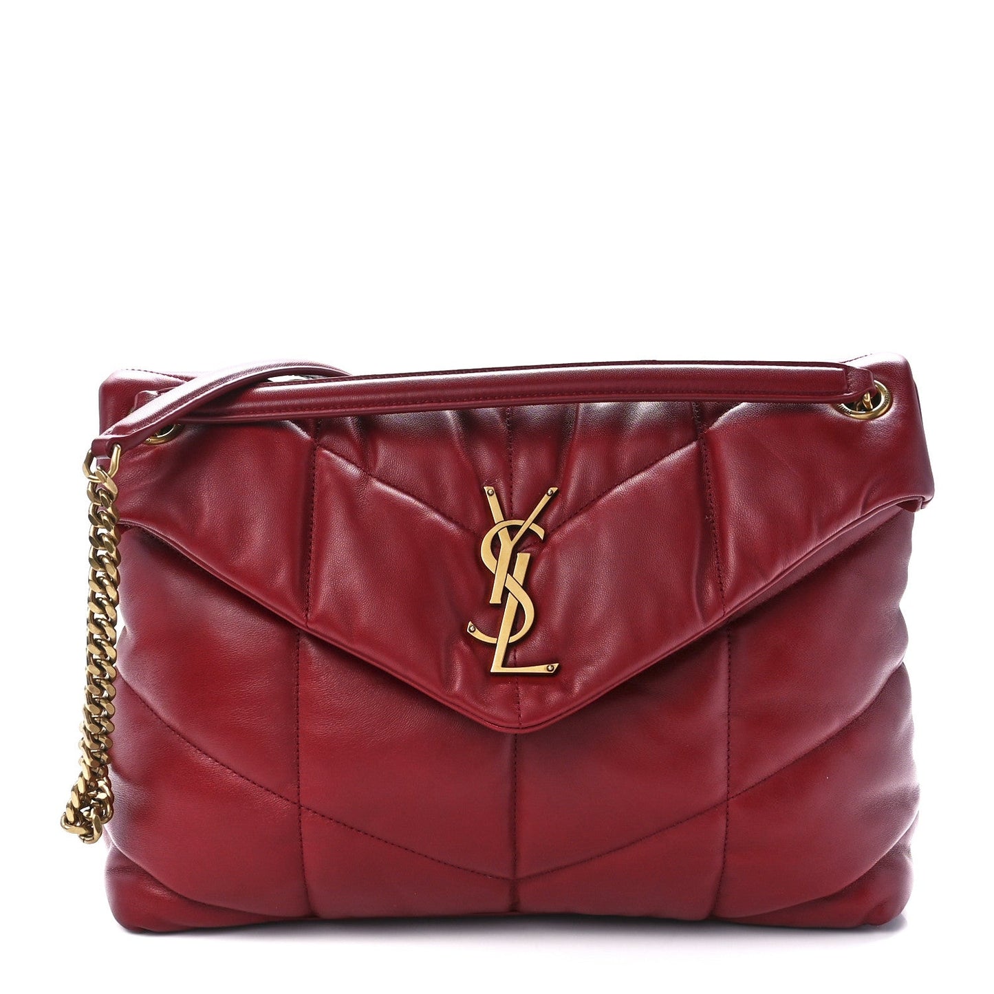 YSL LEATHER LOULOU MEDIUM CHAIN SHOULDER BAG