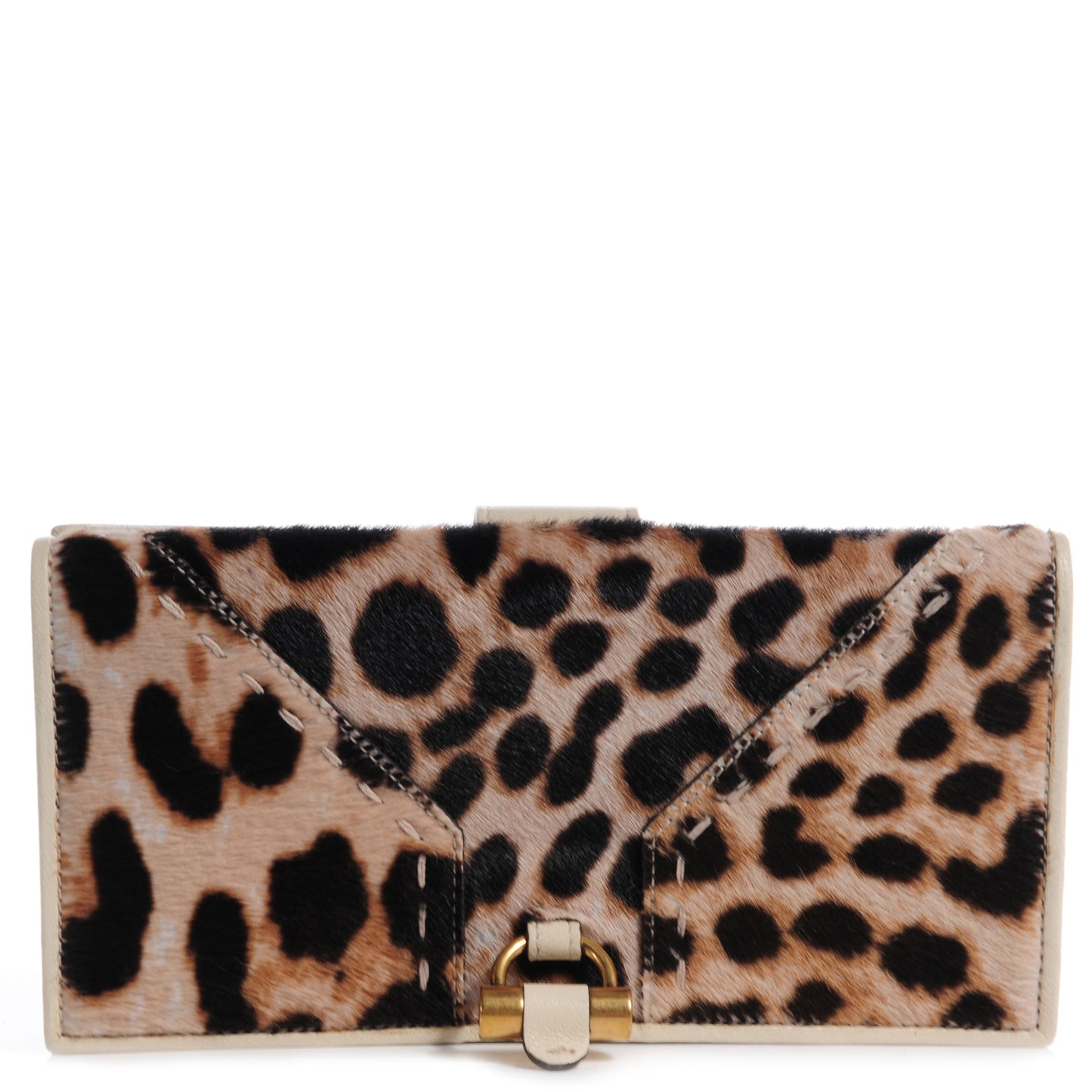 SAINT LAURENT MUSE PONY HAIR LEOPARD PORTEFEUILLE WALLET