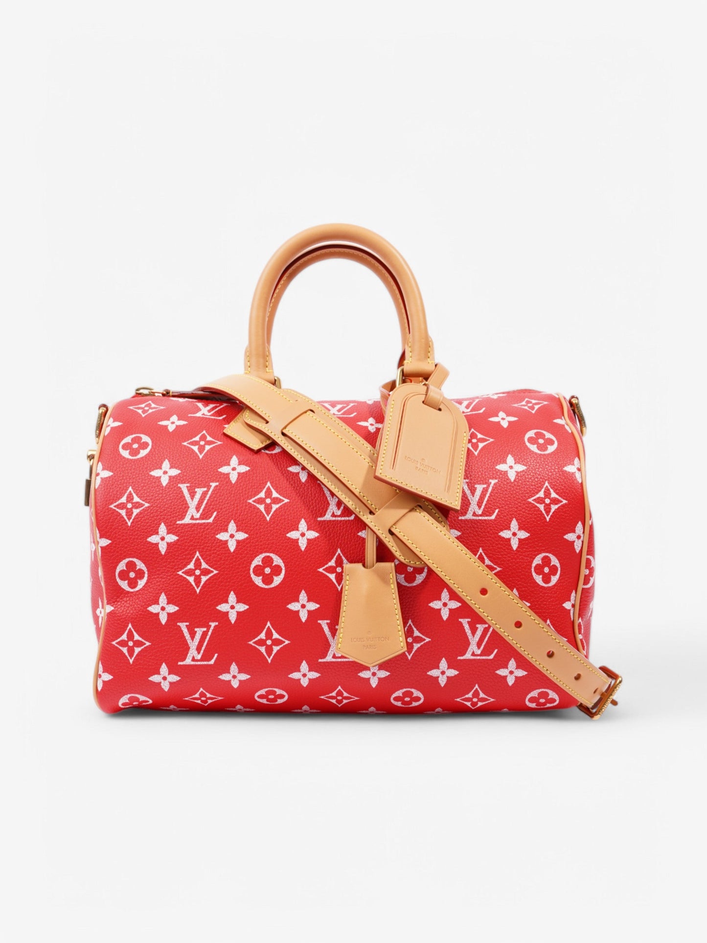 Louis Vuitton Speedy P9 BandouliÃ¨re Red Monogram Calfskin Leather 30