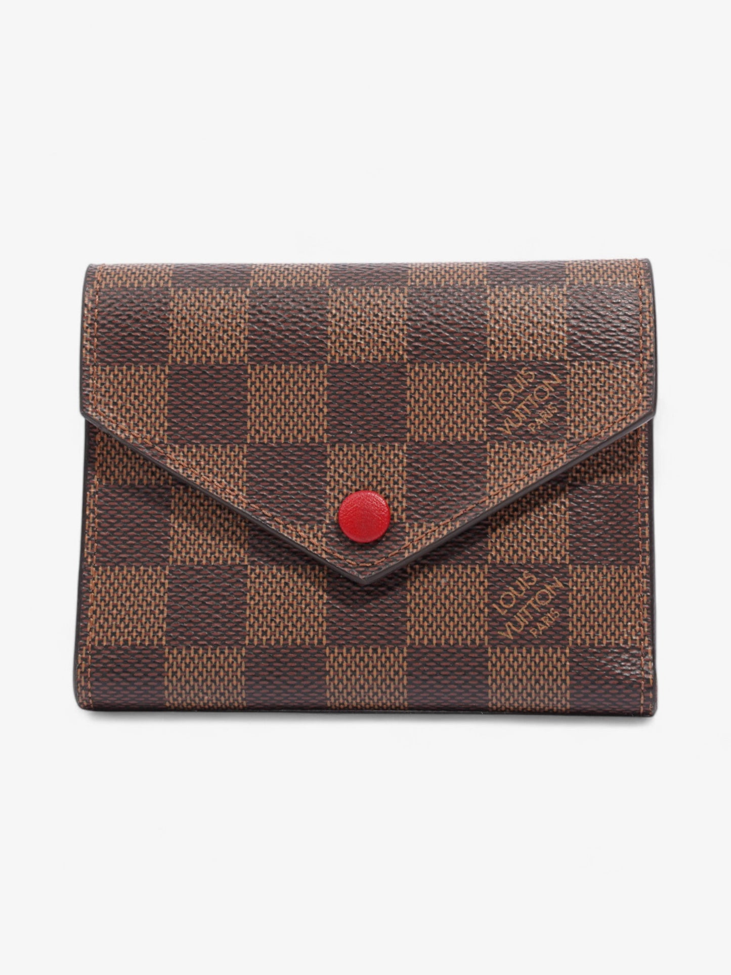 Louis Vuitton Victorine Wallet Damier Ebene / Red Canvas