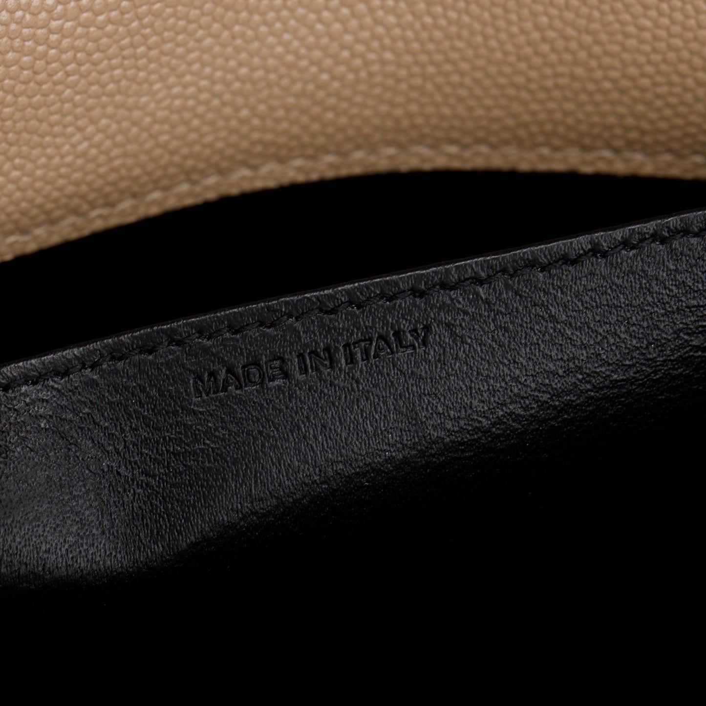 Saint Laurent 2020 Beige Grain De Poudre Leather Uptown Chain Wallet