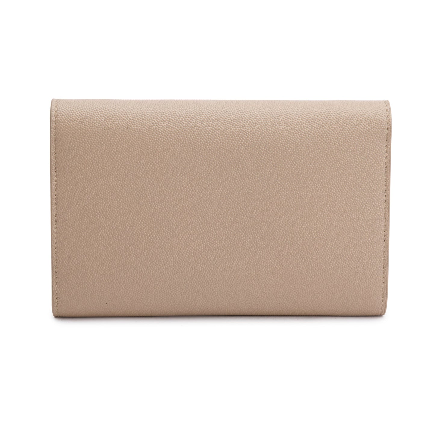 Saint Laurent 2020 Beige Grain De Poudre Leather Uptown Chain Wallet