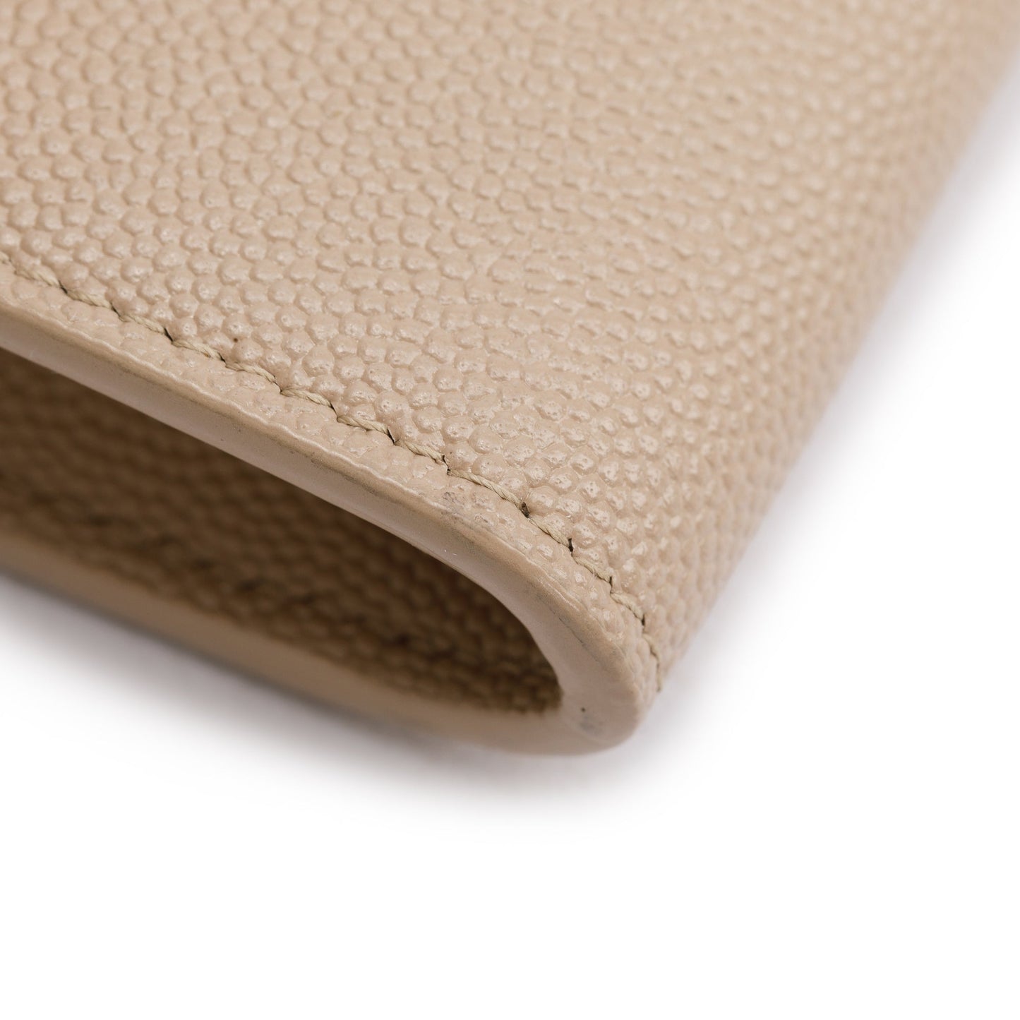 Saint Laurent 2020 Beige Grain De Poudre Leather Uptown Chain Wallet