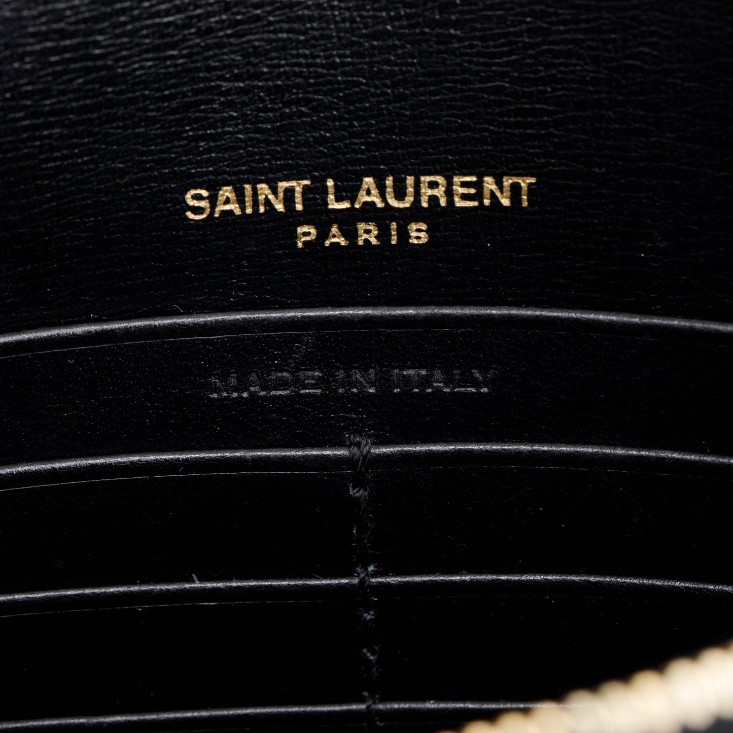 Saint Laurent 2020 Black Calfskin Leather Sunset Chain Wallet