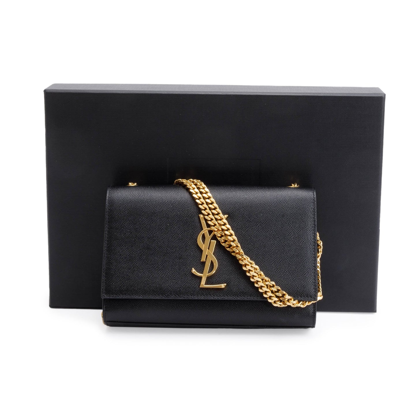 Saint Laurent 2020 Black Grain De Poudre Leather Small Kate Bag