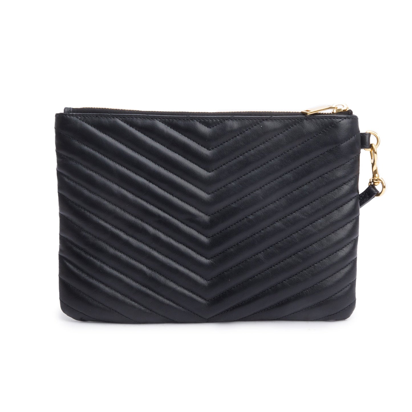 Saint Laurent 2020 Black Leather Cassandre Matelasse A5 Pouch