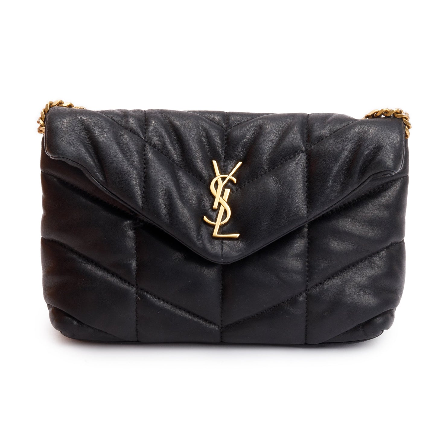 Saint Laurent 2020 Black Leather Toy Puffer Loulou Shoulder Bag