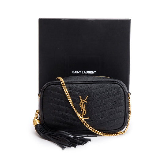 Saint Laurent 2020 Black Quilted Leather Mini Lou Camera Bag