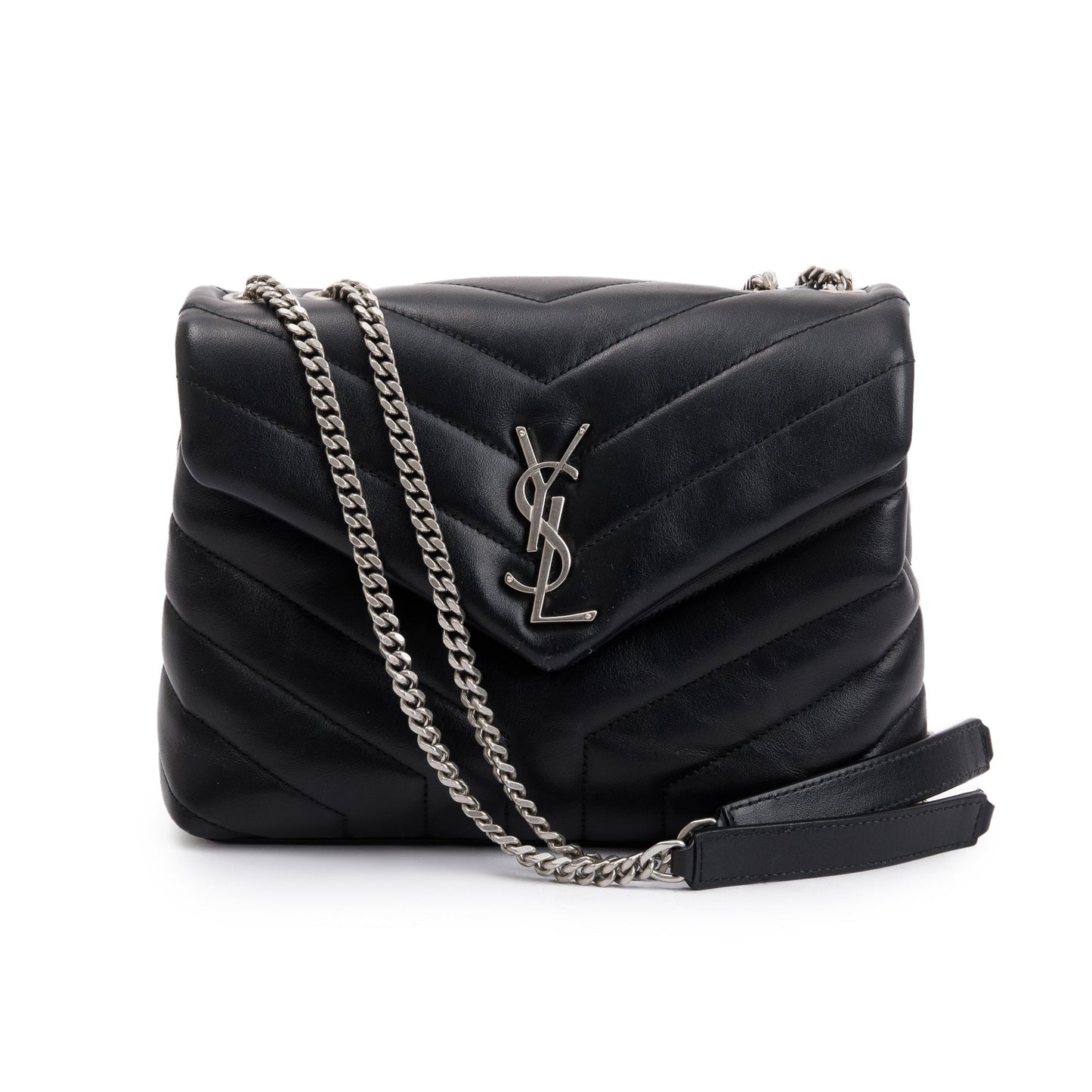 Saint Laurent 2020 Black Quilted Leather Small LouLou Chain Shoulder Bag