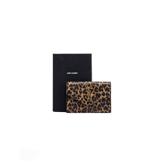 Saint Laurent 2020 Leopard Print Small Envelope Wallet