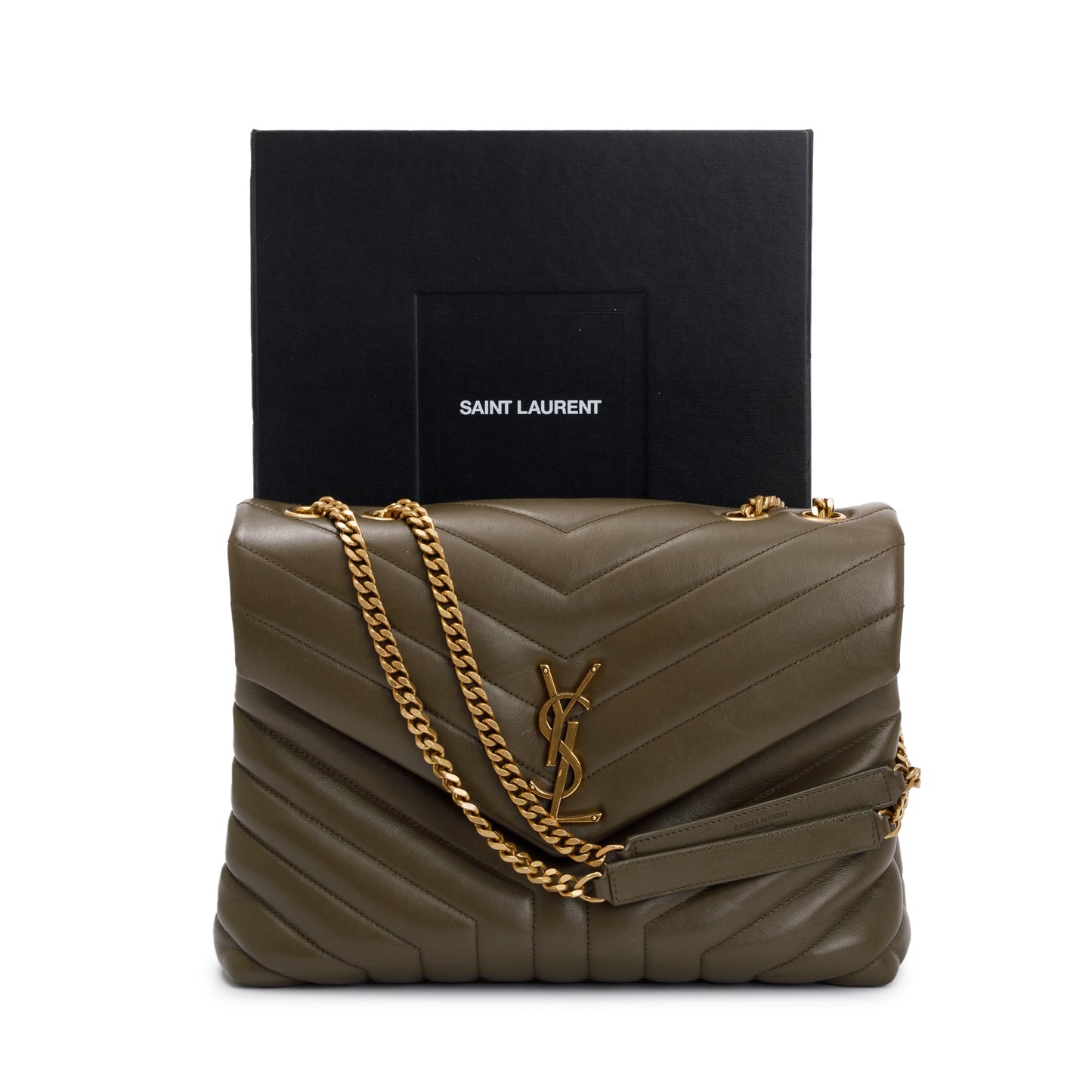 Saint Laurent 2020 Olive Green Medium Loulou Monogram Shoulder Bag