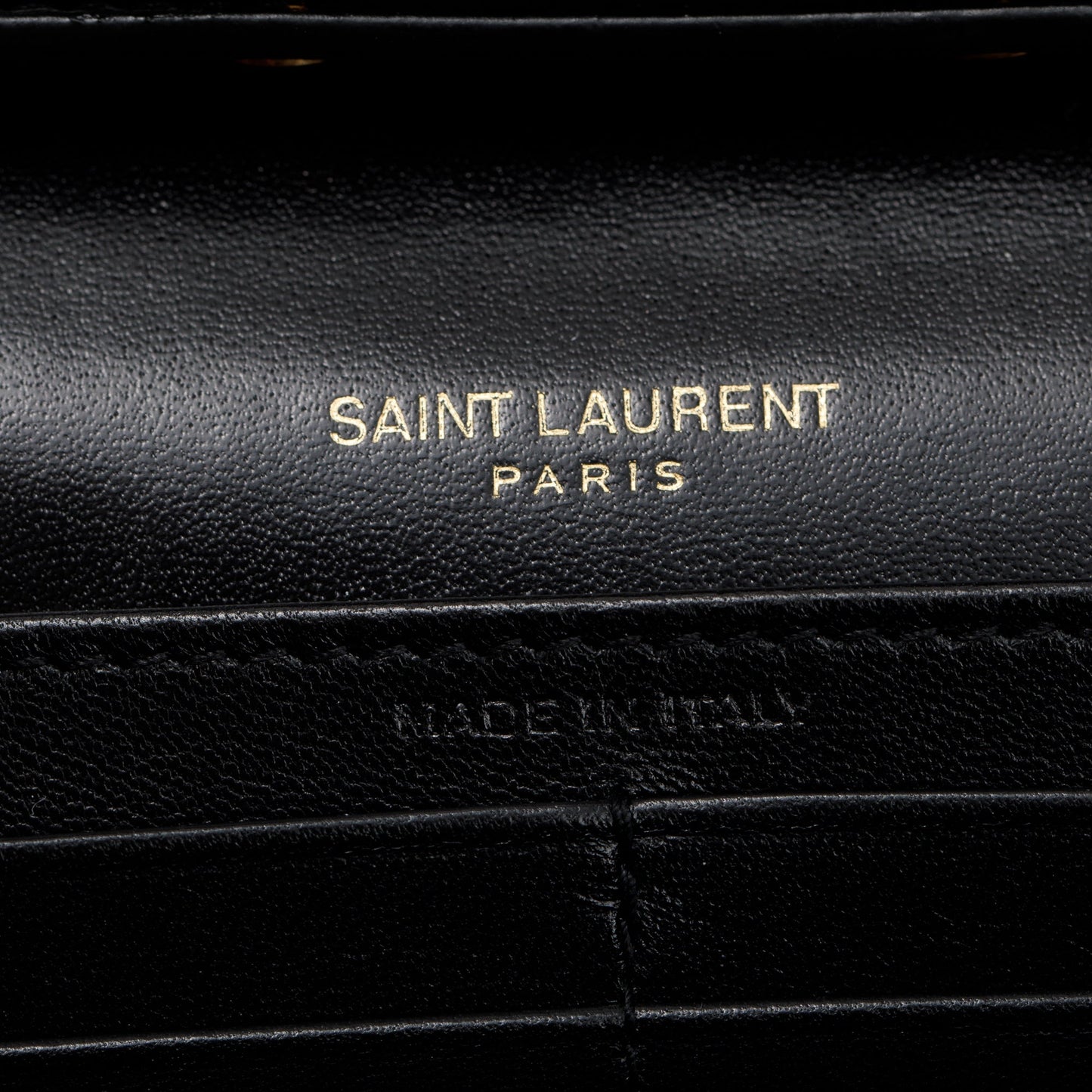 Saint Laurent 2021 Black Calfksin Leather Monogram Chain Wallet