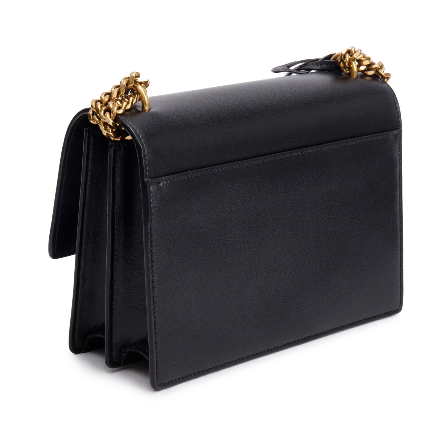 Saint Laurent 2021 Black Calfskin Leather Medium Sunset Shoulder Bag
