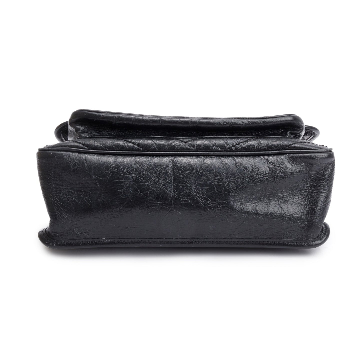 Saint Laurent 2021 Black Crinkled Calfskin Leather Medium Niki Shoulder Bag