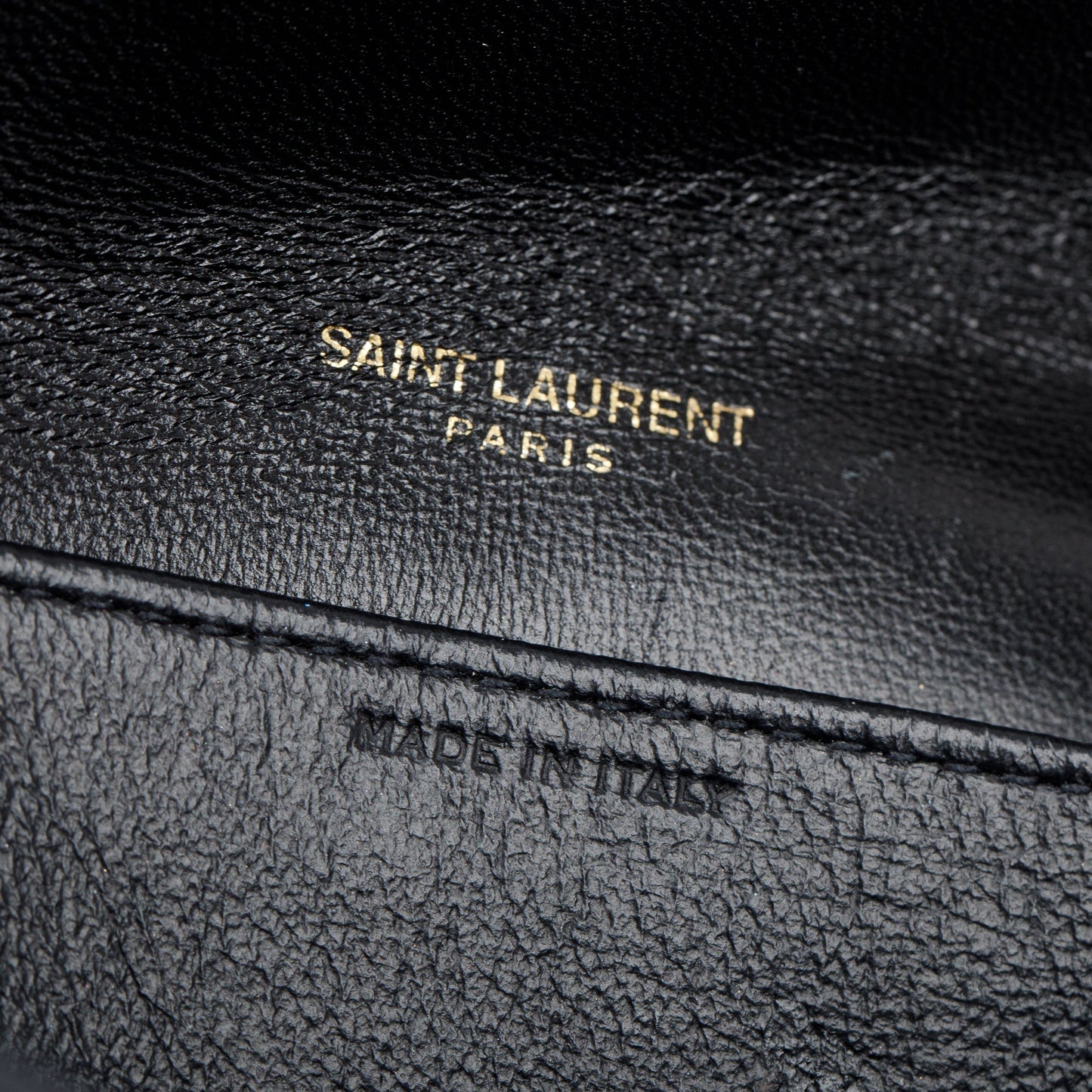 Saint Laurent 2021 Black Crocodile Embossed Leather Uptown Chain Wallet