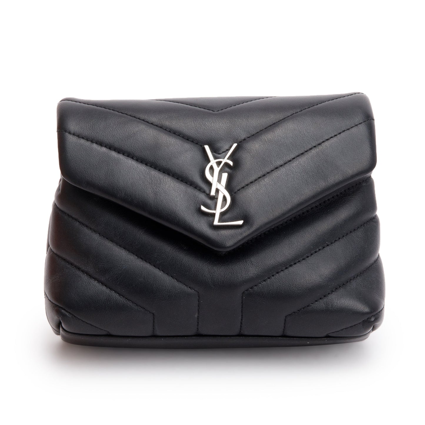 Saint Laurent 2021 Black Monogram Matelasse Toy Loulou Crossbody Bag