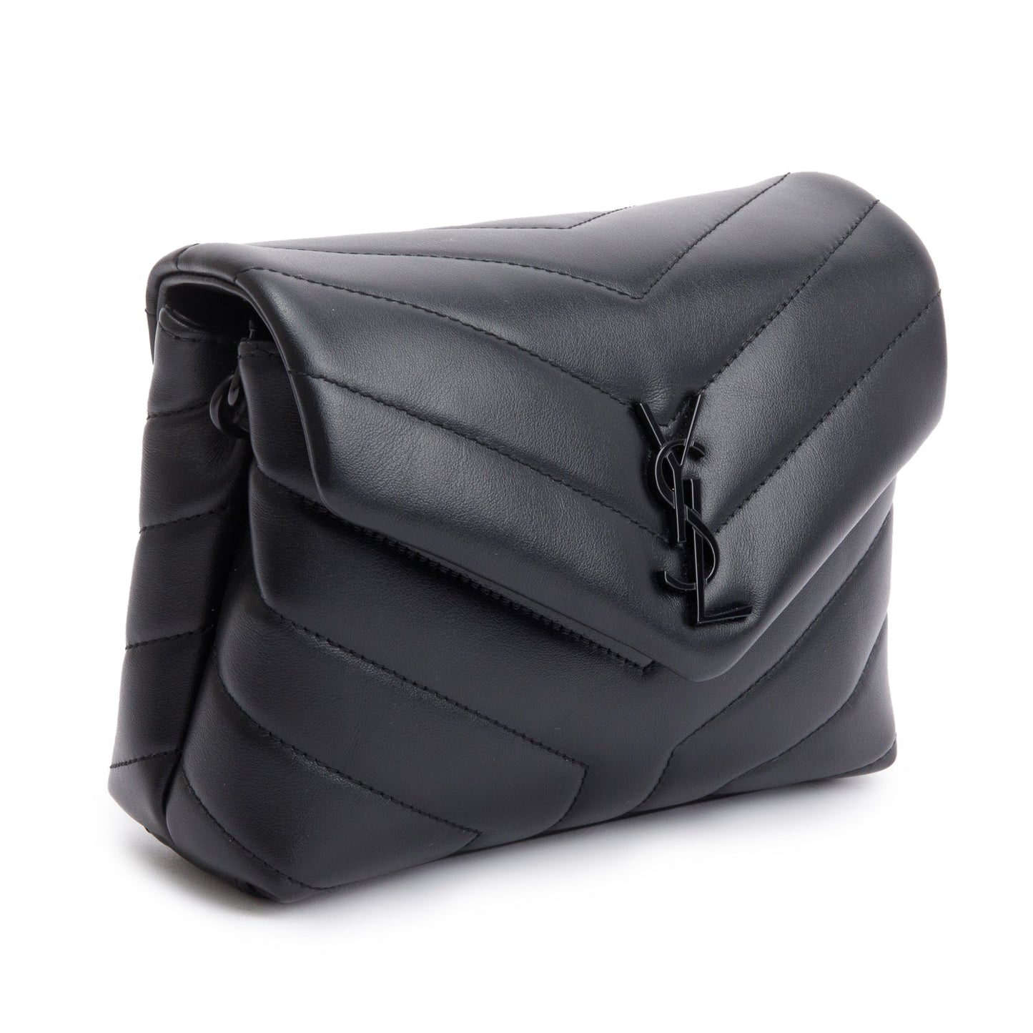 Saint Laurent 2021 Black Monogram Matelasse Toy Loulou Crossbody Bag