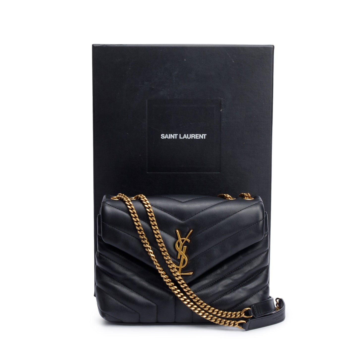 Saint Laurent 2021 Black Quilted Leather Small Loulou Monogram Shoulder Bag