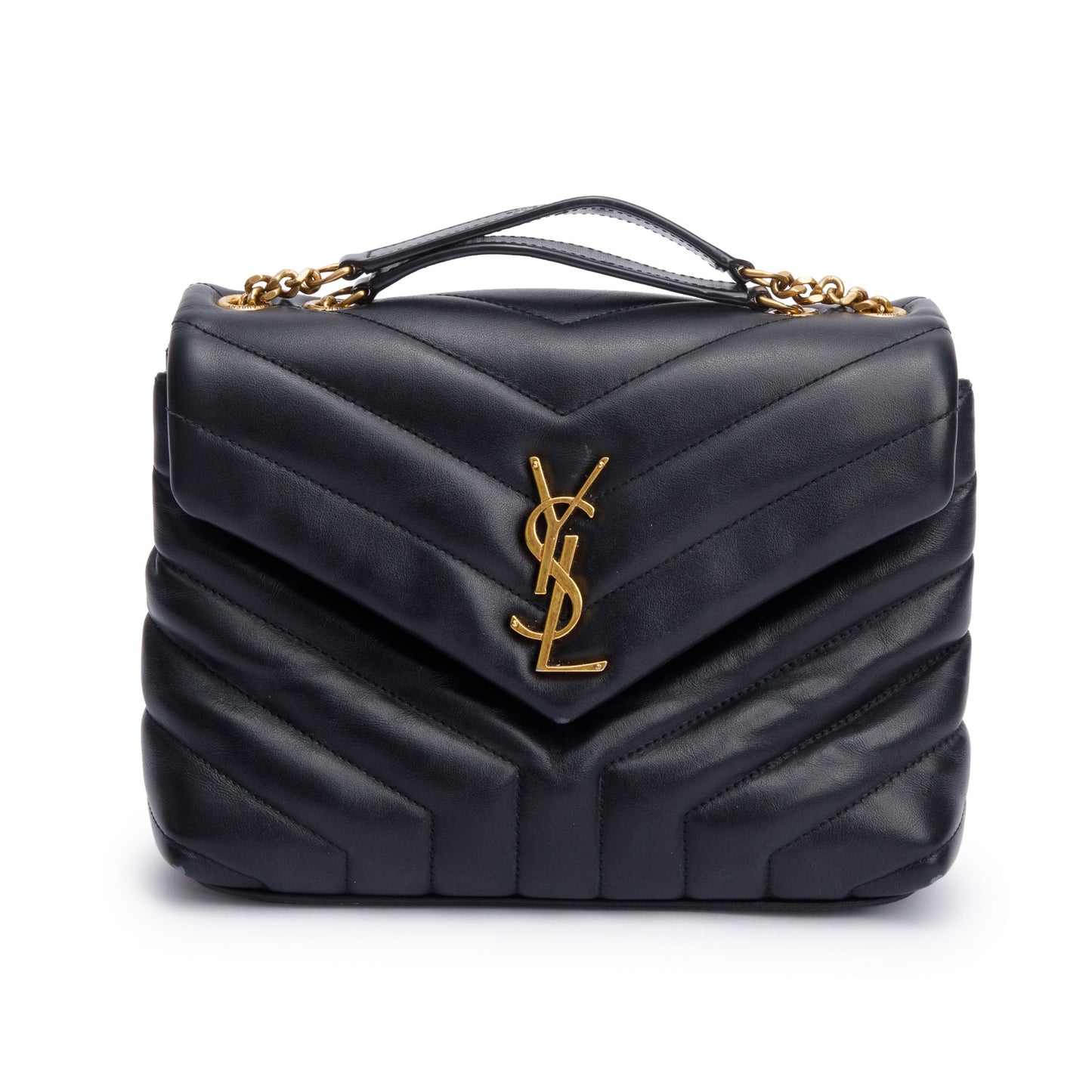 Saint Laurent 2021 Black Quilted Leather Small Loulou Monogram Shoulder Bag