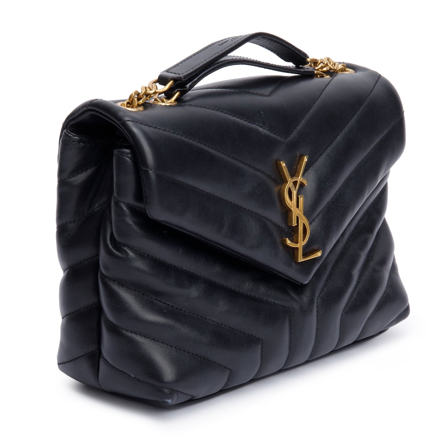 Saint Laurent 2021 Black Quilted Leather Small Loulou Monogram Shoulder Bag
