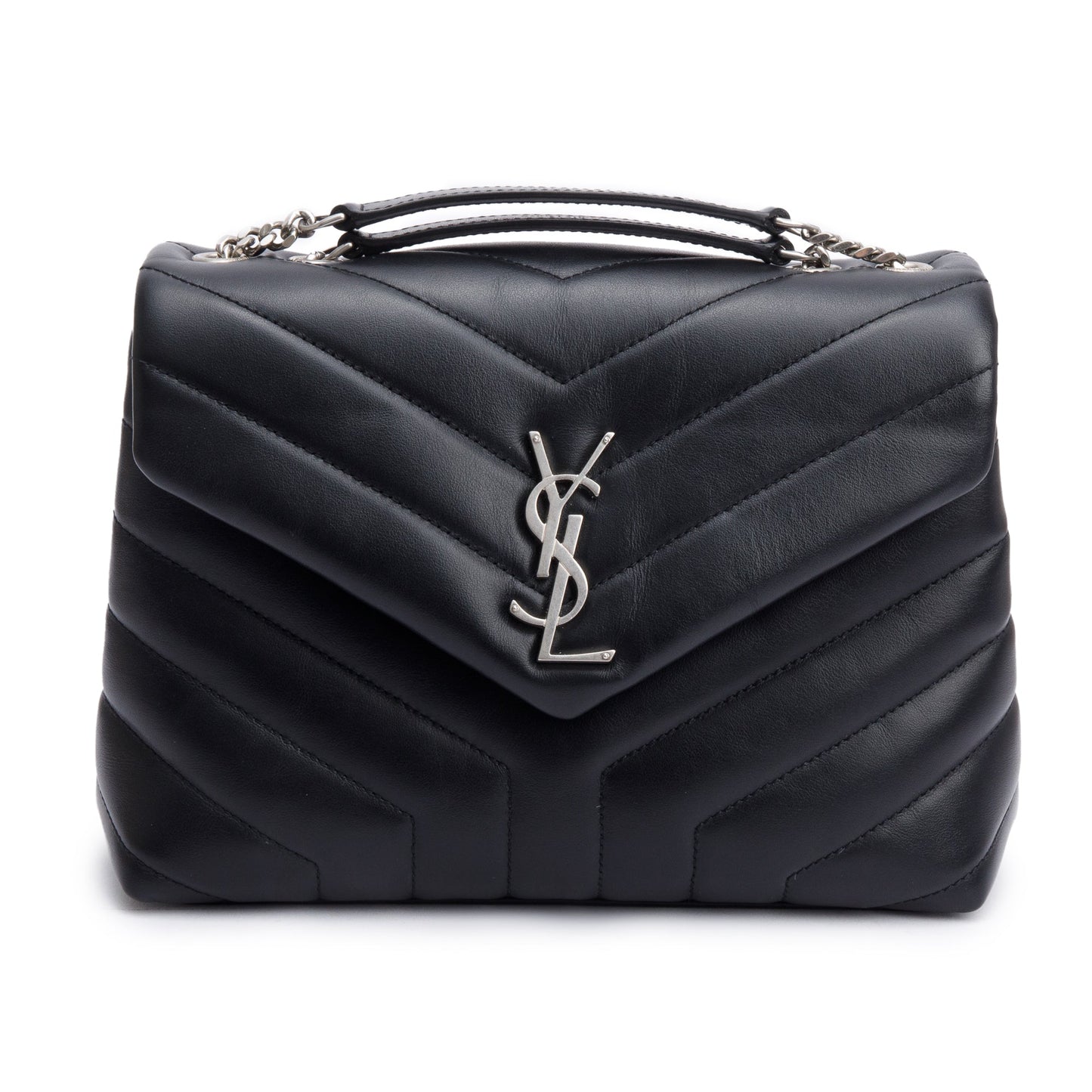 Saint Laurent 2021 Black Quilted Leather Small Loulou Shoulder Bag