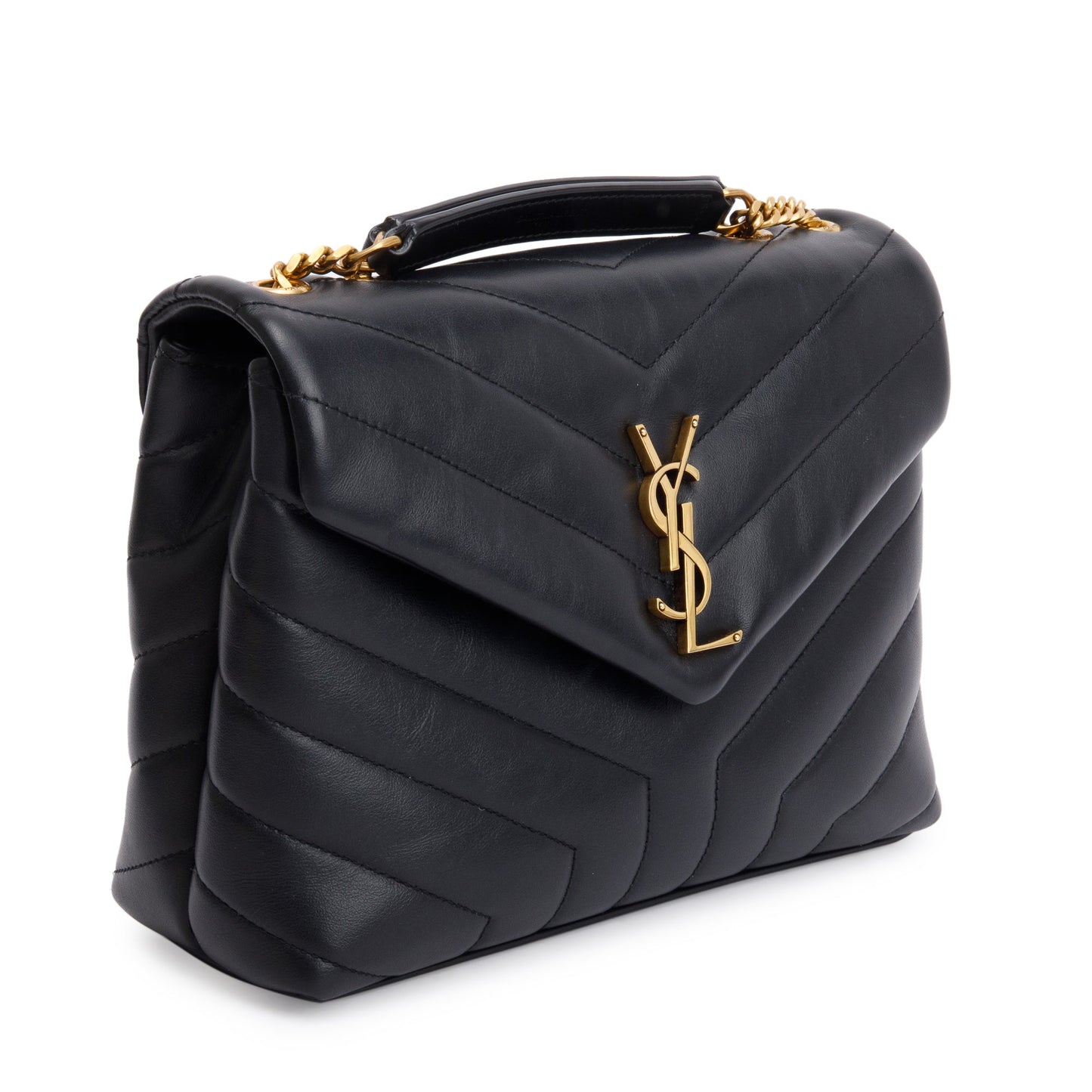 Saint Laurent 2021 Black Quilted Leather Small Loulou Shoulder Bag