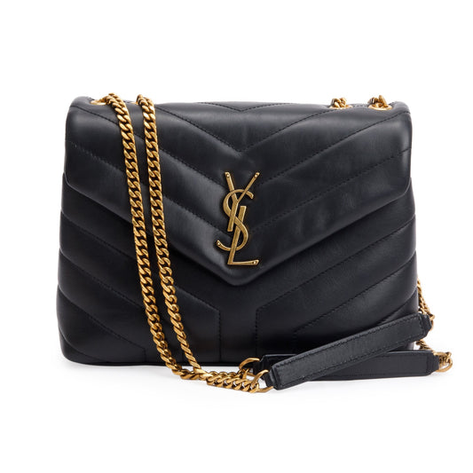 Saint Laurent 2021 Black Quilted Leather Small Loulou Shoulder Bag