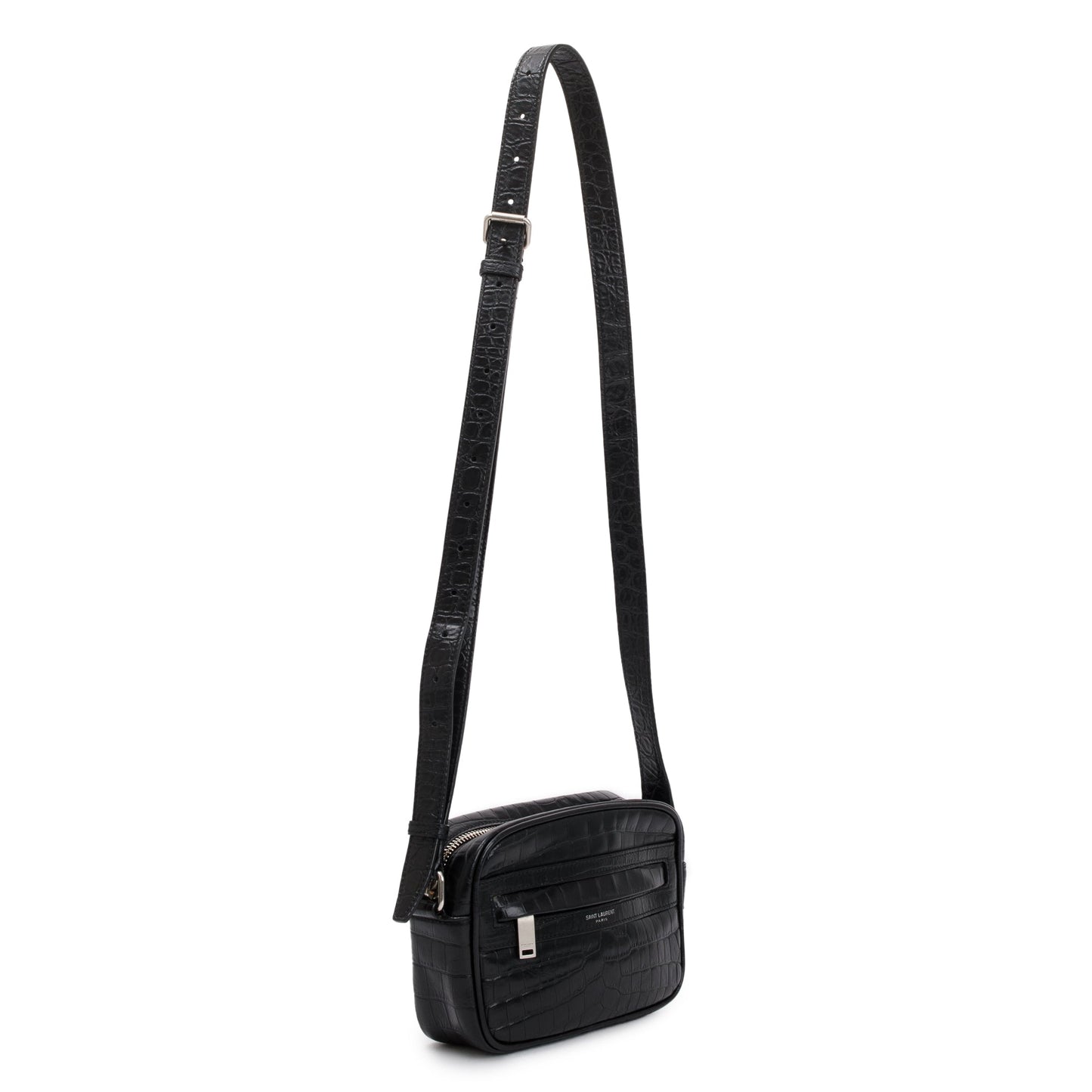 Saint Laurent 2021 Croc-Embossed Camp Camera Bag