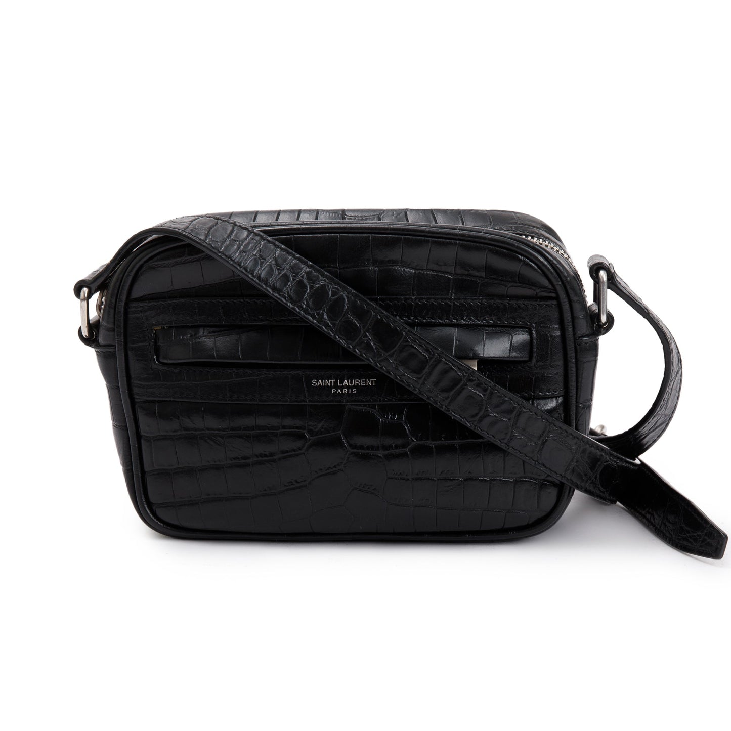 Saint Laurent 2021 Croc-Embossed Camp Camera Bag