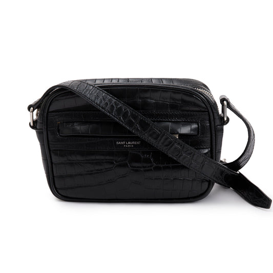 Saint Laurent 2021 Croc-Embossed Camp Camera Bag
