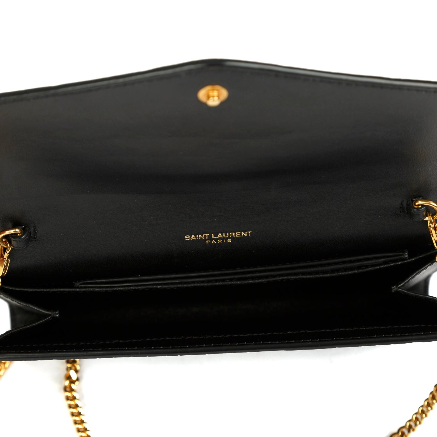 Saint Laurent 2021 Crocodile-Embossed Uptown Chain Wallet
