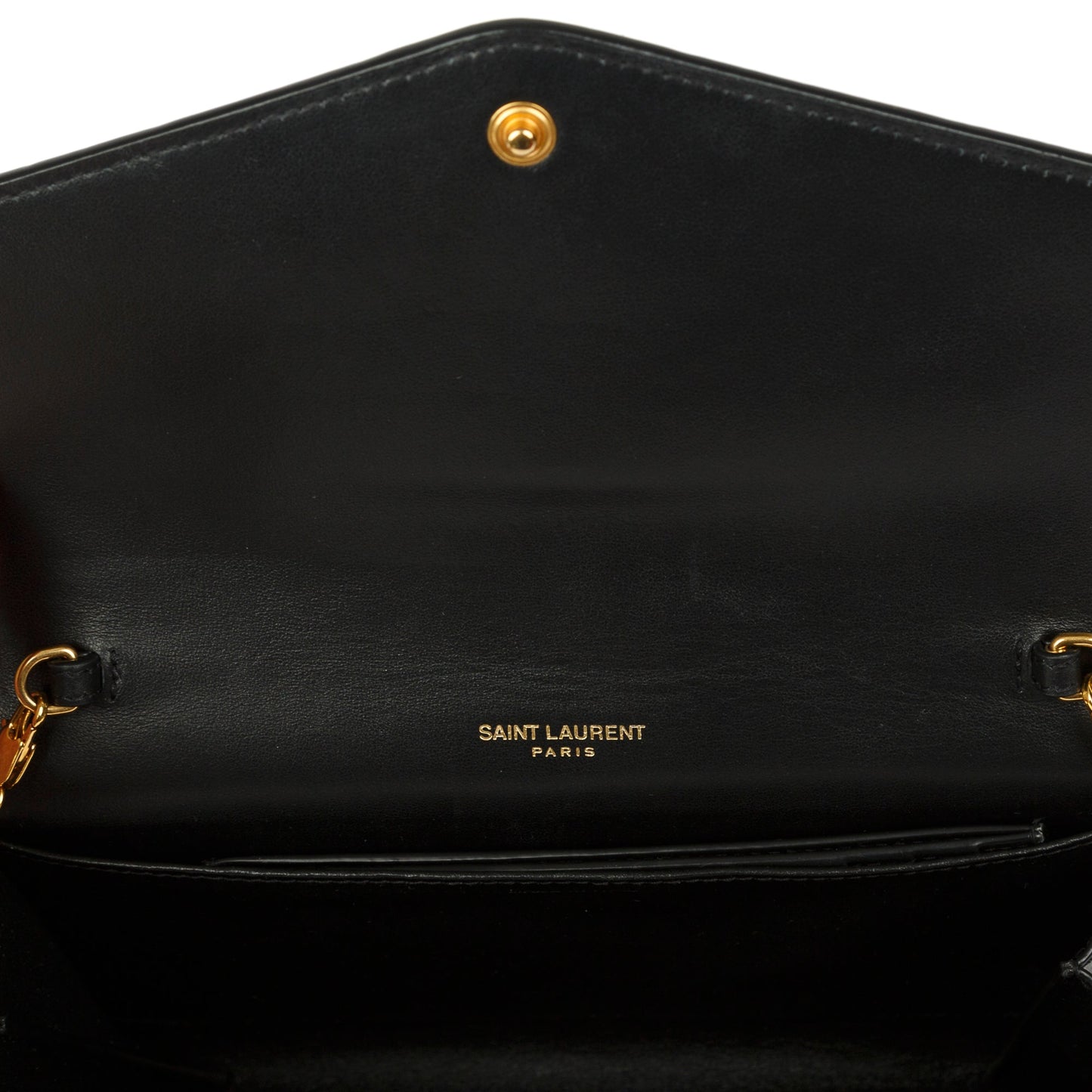 Saint Laurent 2021 Crocodile-Embossed Uptown Chain Wallet