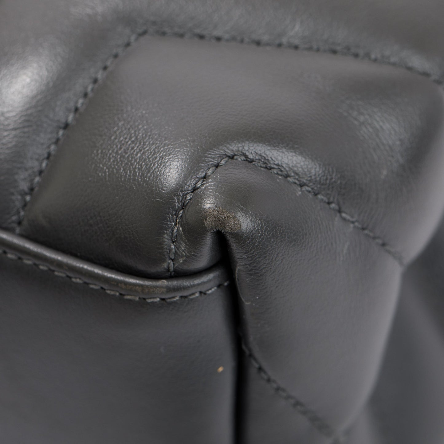 Saint Laurent 2021 Grey Calfskin Leather Medium Loulou Monogram Shoulder Bag