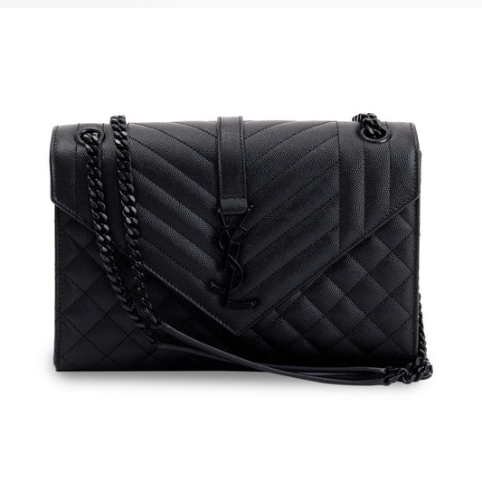 Saint Laurent 2021 Medium Monogram Matelasse Envelope Chain Bag